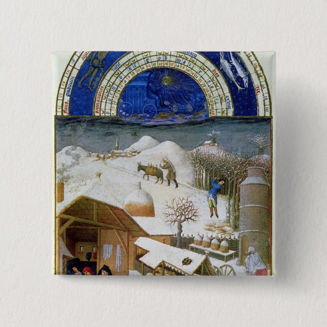 Badge Carré 5 Cm Télécopie de février (Devant)