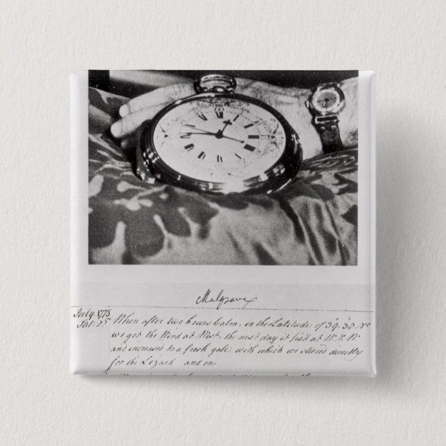 Badge Carré 5 Cm Télécopie du chronomètre de poche (Devant)