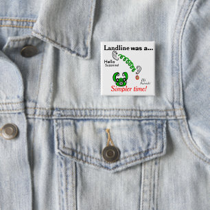 Badge Carré 5 Cm Téléphones Fixes Humoristiques Noms Personnalisés