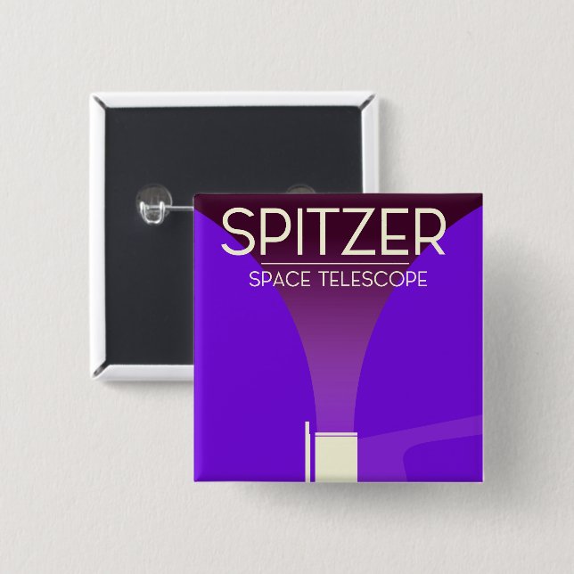 Badge Carré 5 Cm Téléscope spatial Spitzer (Devant & derrière)