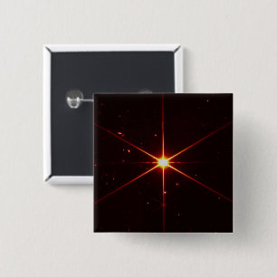 Badge Carré 5 Cm Télescope spatial Webb, Un guide étoilé pour l'ali