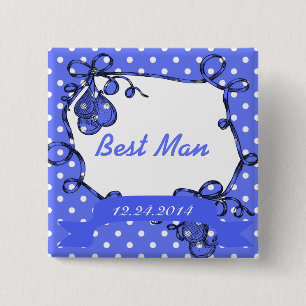 Badge Carré 5 Cm Témoin de mariage bouton.