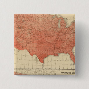 Badge Carré 5 Cm Température moyenne annuelle, croquis hypsométriqu