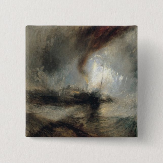 Badge Carré 5 Cm Tempête de neige (Devant)