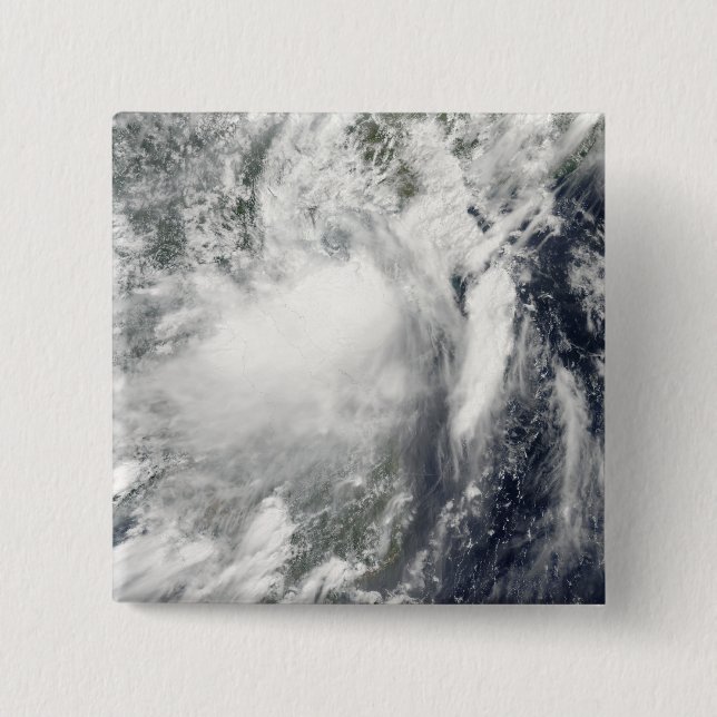 Badge Carré 5 Cm Tempête tropicale Conson approchant le Vietnam (Devant)