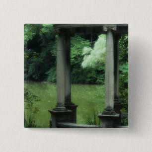 Badge Carré 5 Cm Temple de l'amour aux vieux jardins de Westbury