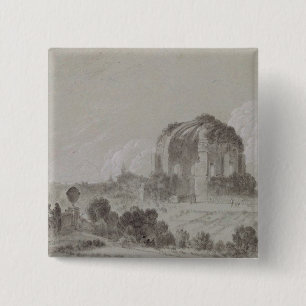 Badge Carré 5 Cm Temple de Minerva Medici, Rome, 1754 (dessin et