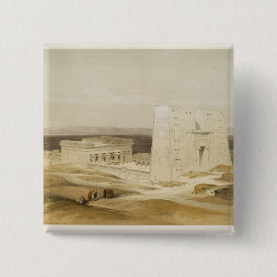 Badge Carré 5 Cm Temple d'Edfu, Apollinopolis antique, Egypte