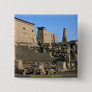 Badge Carré 5 Cm Temple désert de Louxor, Louxor, Egypte