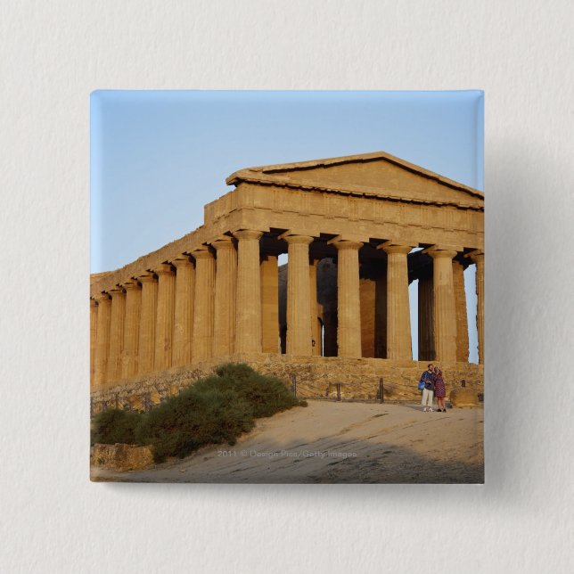 Badge Carré 5 Cm Temple grec (Devant)
