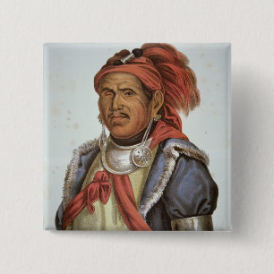 Badge Carré 5 Cm Tenskwatawa (1775-1836) (litho de couleur)