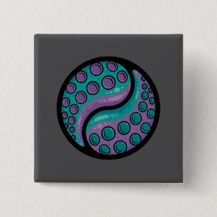 Badge Carré 5 Cm Tentacle Yin Yang