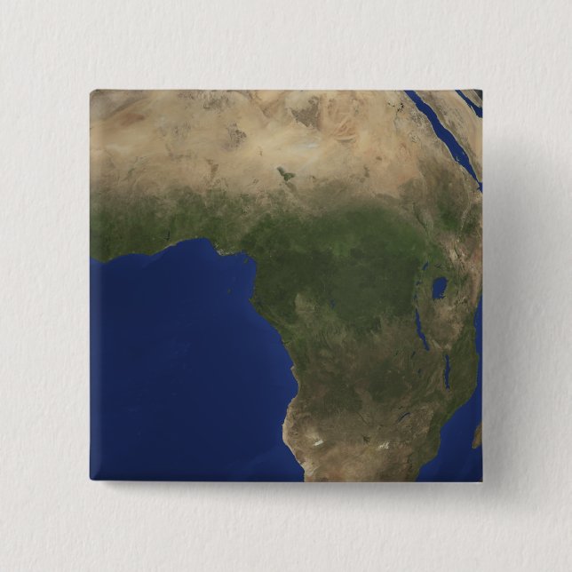 Badge Carré 5 Cm Terre avec couverture terrestre sur l'Afrique (Devant)