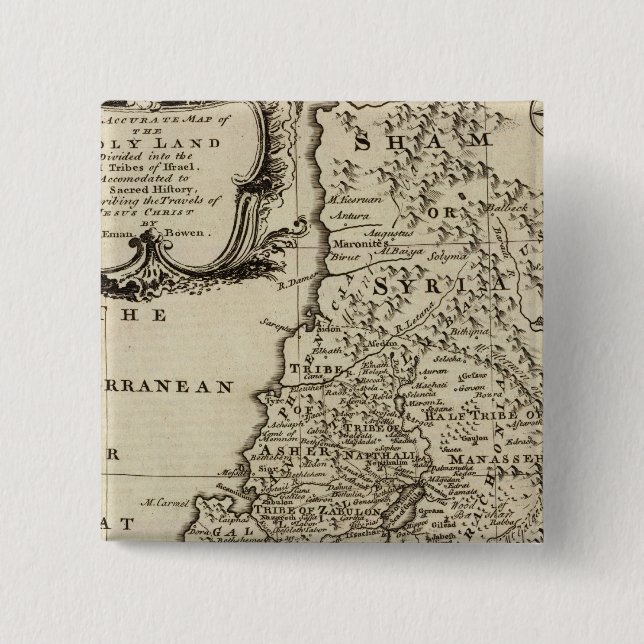 Badge Carré 5 Cm Terre Sainte (Devant)
