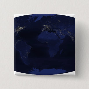 Badge Carré 5 Cm TerreàĂÂââÂs lumières nocturnes générées par l'hom