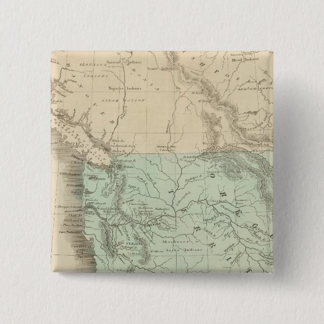 Badge Carré 5 Cm Territoire de l'Oregon (Devant)