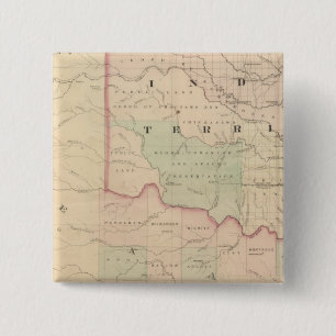 Badge Carré 5 Cm Territoire indien et Texas, partie nord-ouest