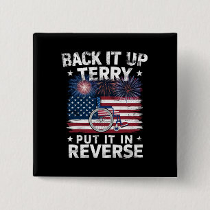 Badge Carré 5 Cm Terry Recule Mets-le En Marche Arrière Feux D'arti