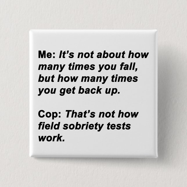 Badge Carré 5 Cm Test de la sobriété (Devant)