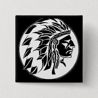 Badge Carré 5 Cm Tête de chef indien