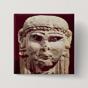 Badge Carré 5 Cm Tête de la déesse Ishtar, d'Amman, la Jordanie