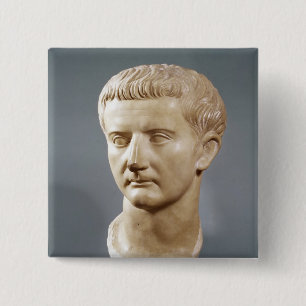 Badge Carré 5 Cm Tête de l'empereur Tiberius