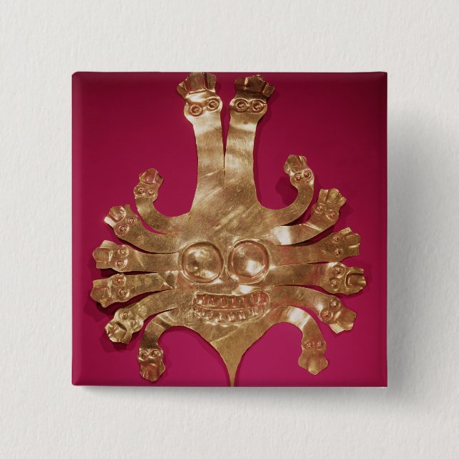 Badge Carré 5 Cm Tête de méduse, du Pérou (Devant)