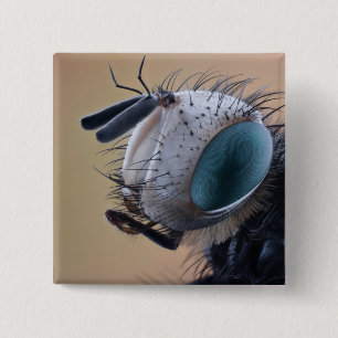 Badge Carré 5 Cm Tête d'insecte rapprochée