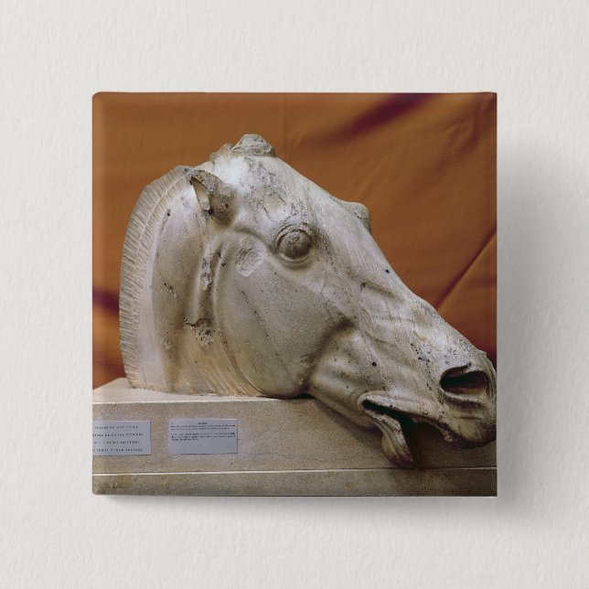 Badge Carré 5 Cm Tête d'un cheval de Selene (Devant)