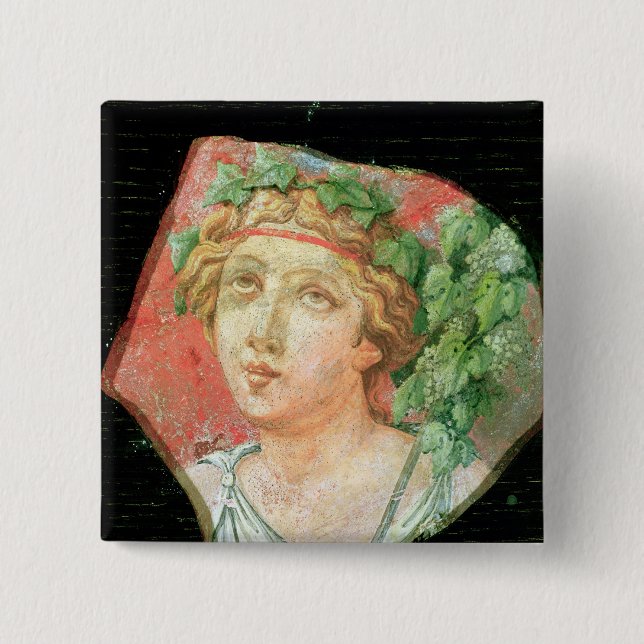 Badge Carré 5 Cm Tête d'une bacchante (Devant)