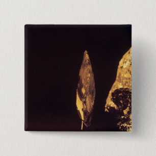 Badge Carré 5 Cm Tête Knapped de hache ou de lance