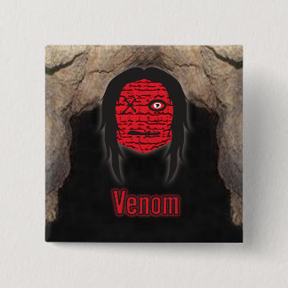 Badge Carré 5 Cm Têtes vaudou ~ Grotte