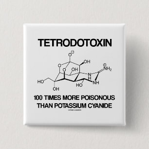 Badge Carré 5 Cm Tetrodotoxine 100 fois plus toxique que le cyanure
