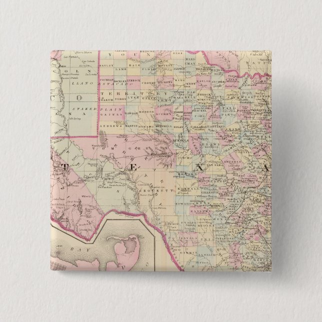 Badge Carré 5 Cm Texas (Devant)