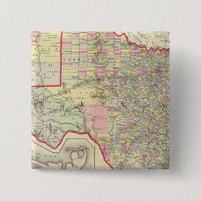 Badge Carré 5 Cm Texas 7 (Devant)