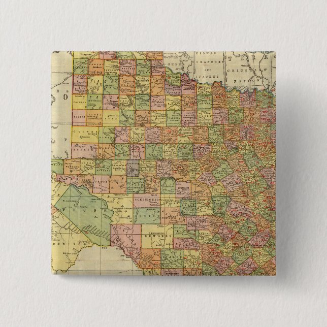 Badge Carré 5 Cm Texas par Rand McNally (Devant)