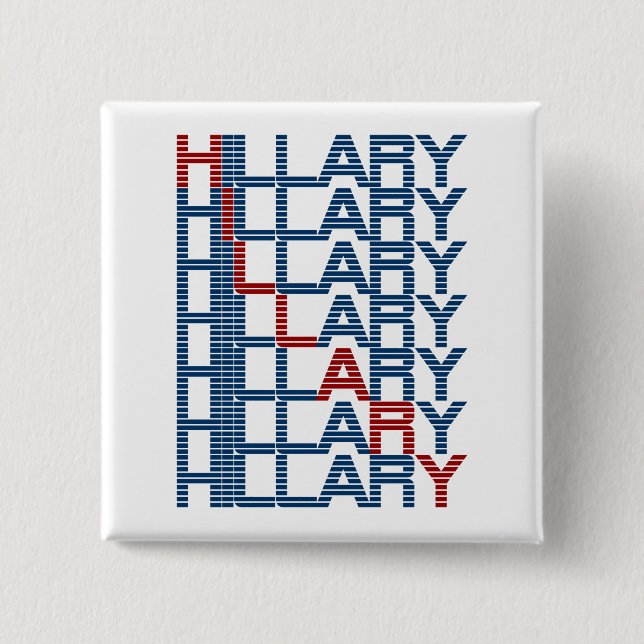 Badge Carré 5 Cm texte hillary clintonPierres (Devant)