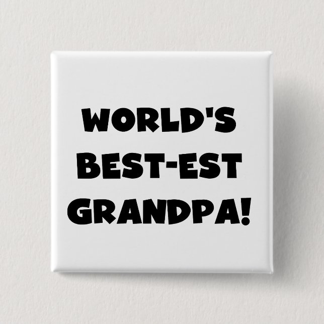 Badge Carré 5 Cm Texte noir ou blanc de grand-papa du Meilleur-est (Devant)