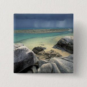Badge Carré 5 Cm Thaïlande, mer d'Andaman, île de Ko Phi Phi, Paysa
