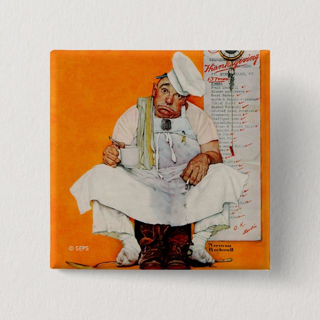 Badge Carré 5 Cm Thanksgiving Day Blues (Devant)