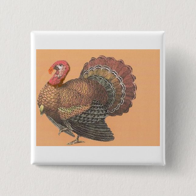 Badge Carré 5 Cm Thanksgiving Turquie (Devant)