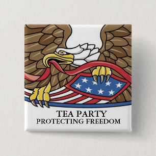 BADGE CARRÉ 5 CM THÉ