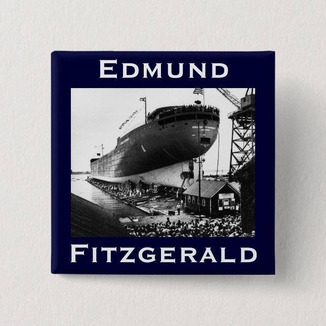 Badge Carré 5 Cm The Edmund Fitzgerald (Devant)