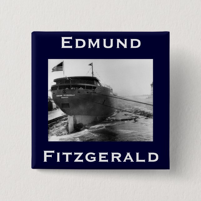 Badge Carré 5 Cm The Edmund Fitzgerald (Devant)