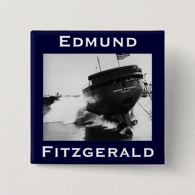 Badge Carré 5 Cm The Edmund Fitzgerald (Devant)