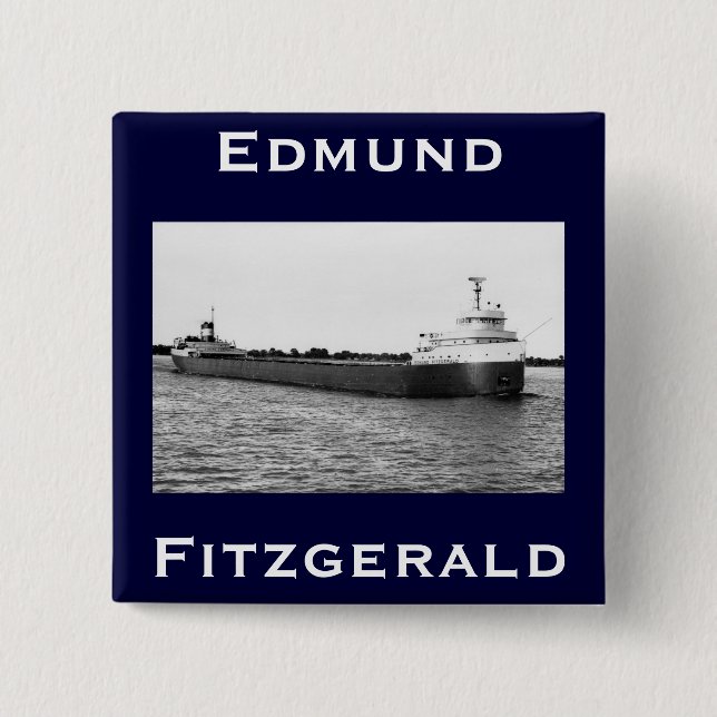 Badge Carré 5 Cm The Edmund Fitzgerald (Devant)