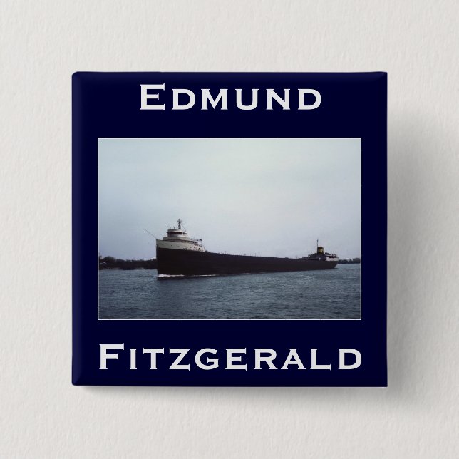 Badge Carré 5 Cm The Edmund Fitzgerald (Devant)