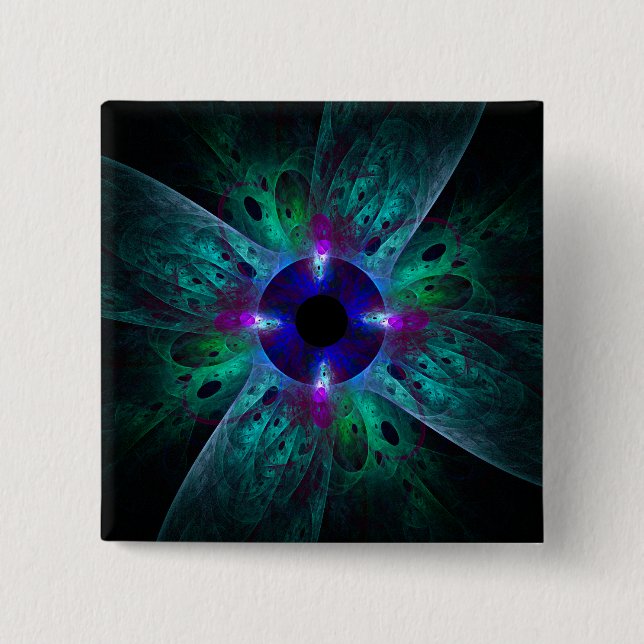 Badge Carré 5 Cm The Eye Abstract Art Button (square) (Devant)