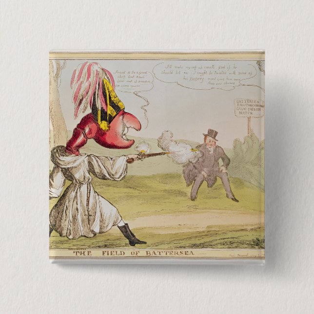 Badge Carré 5 Cm The Field de Battersea, 1829 (Devant)