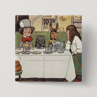 Badge Carré 5 Cm Thé fou de chapelier